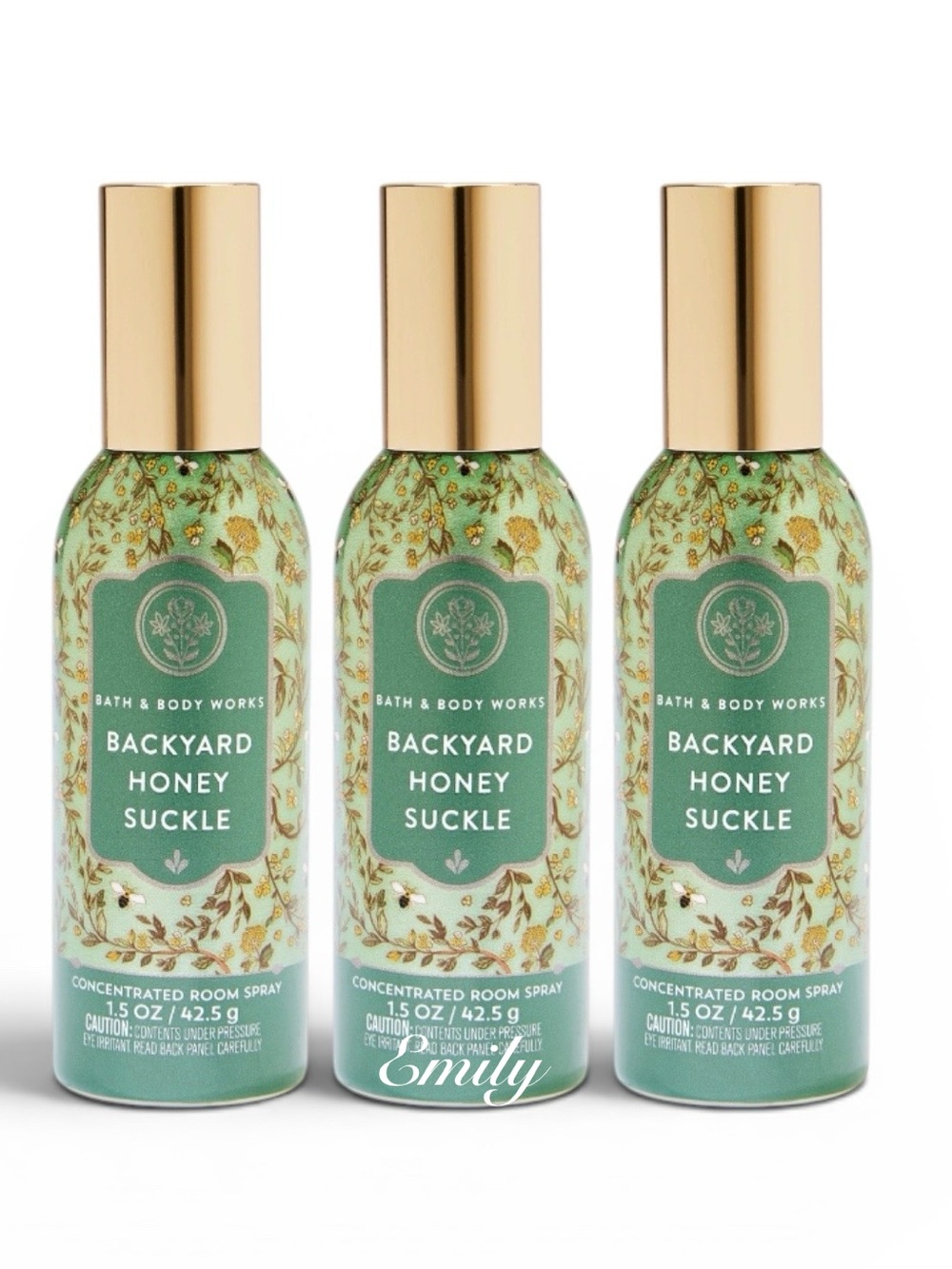 3X Bath & Body Works BACKYARD HONEYSUCKLE Room Spray Collection Bundle 2026